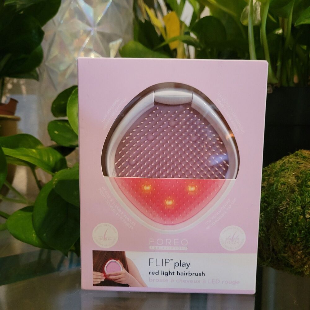 FOREO FLIP Play Advanced Red LED Light Therapy Hairbrush Scalp Massager Sonic